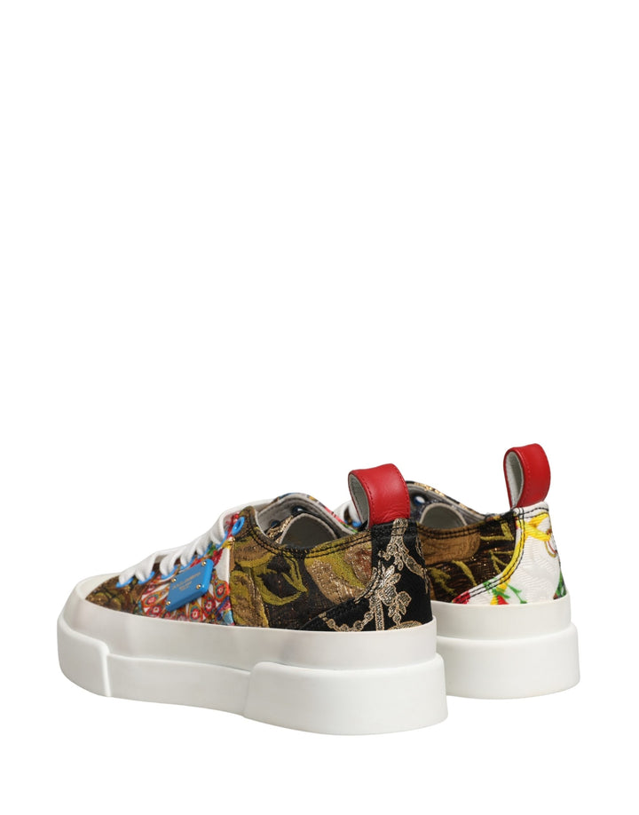 Women’s Dolce &amp; Gabbana Multicolor Patchwork Low Top Sneakers Shoes