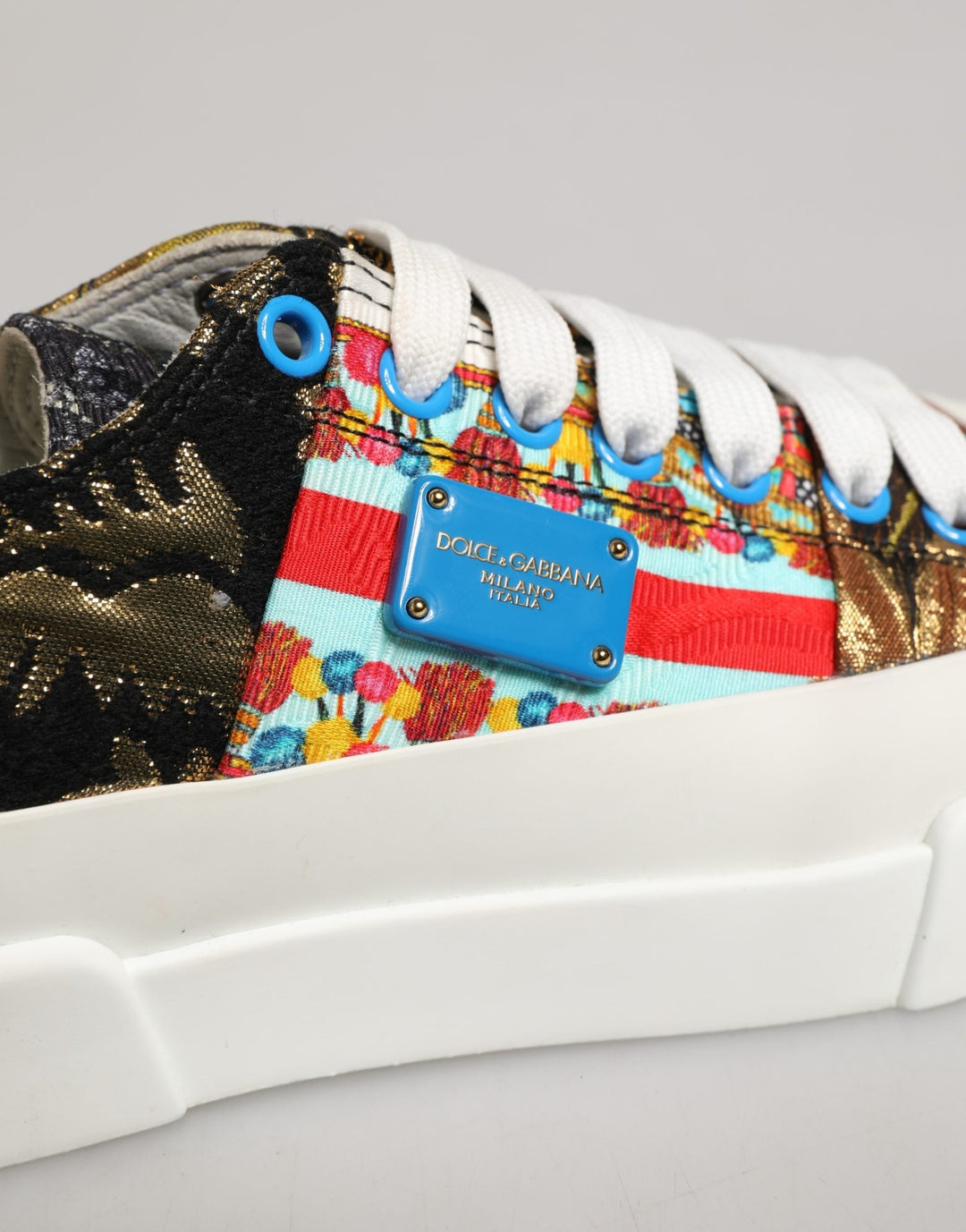 Women’s Dolce &amp; Gabbana Multicolor Patchwork Low Top Sneakers Shoes