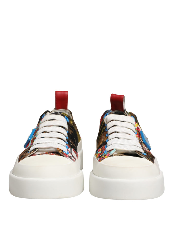 Women’s Dolce &amp; Gabbana Multicolor Patchwork Low Top Sneakers Shoes