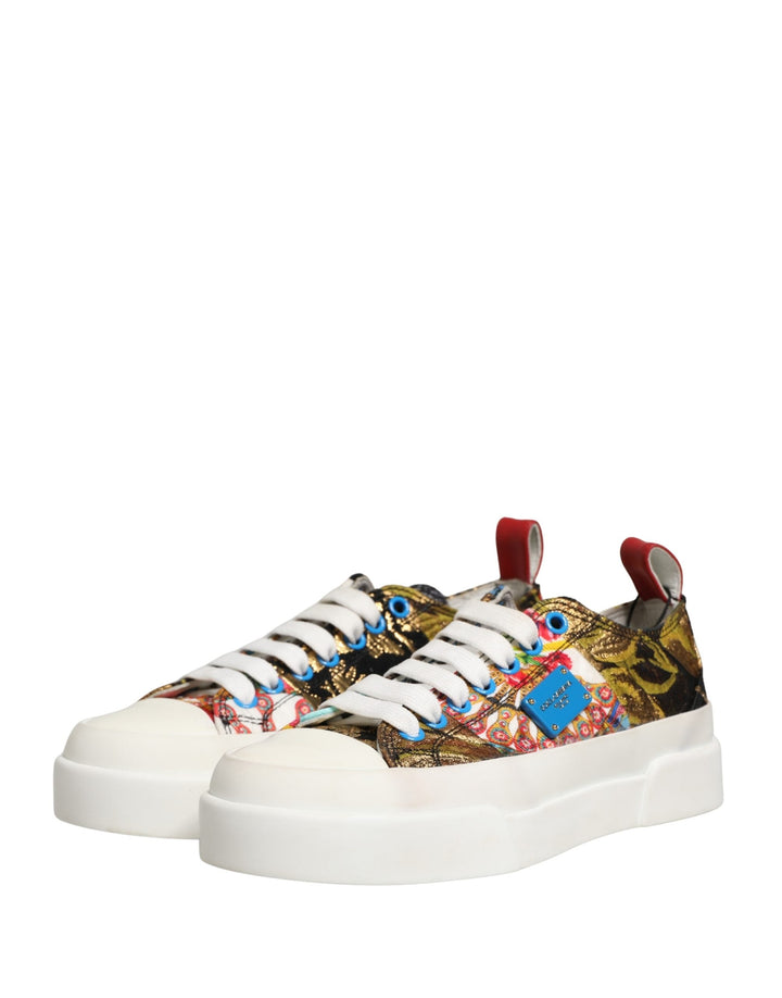Women’s Dolce &amp; Gabbana Multicolor Patchwork Low Top Sneakers Shoes