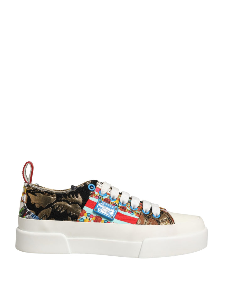 Women’s Dolce &amp; Gabbana Multicolor Patchwork Low Top Sneakers Shoes