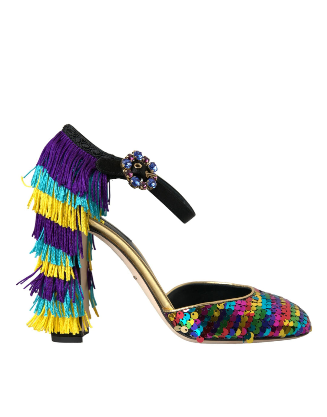 Women’s Dolce &amp; Gabbana Multicolor Sequin Crystal Mary Jane Shoes