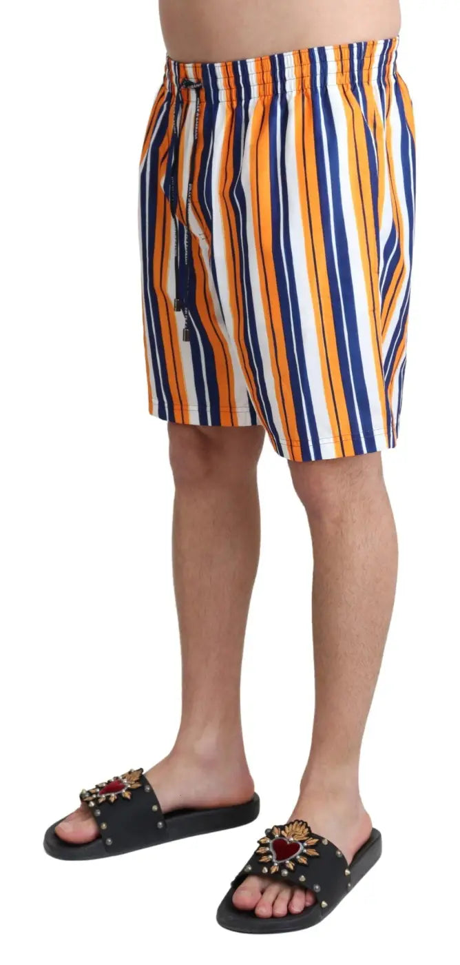 Women’s Dolce &amp; Gabbana Multicolor Striped Beachwear Swimshorts