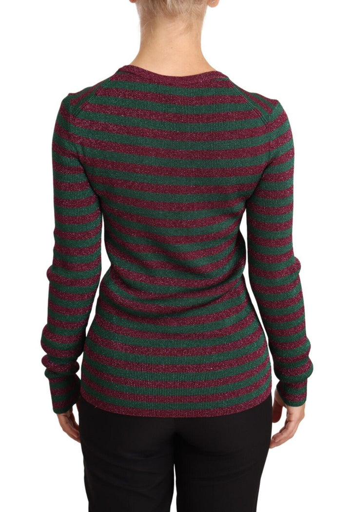 Women’s Dolce &amp; Gabbana Multicolor Striped Crew Neck Pullover Sweater