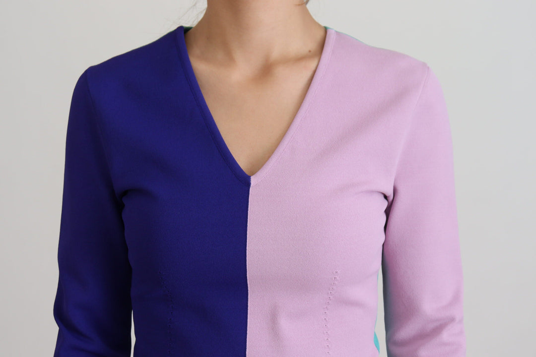 Women’s Dolce &amp; Gabbana Multicolor V-neck Viscose Long Sleeves Sweater