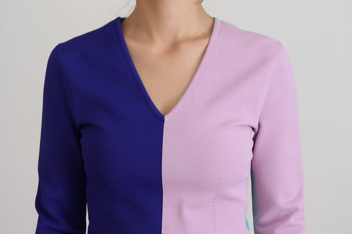 Women’s Dolce &amp; Gabbana Multicolor V-neck Viscose Long Sleeves Sweater