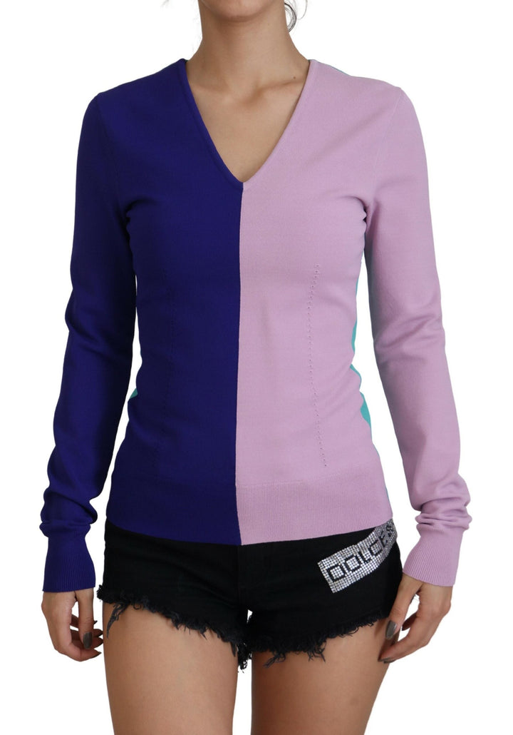 Women’s Dolce &amp; Gabbana Multicolor V-neck Viscose Long Sleeves Sweater