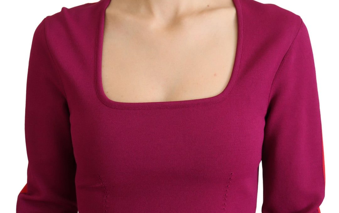 Women’s Dolce &amp; Gabbana Multicolor Viscose Square Neck Pullover Sweater