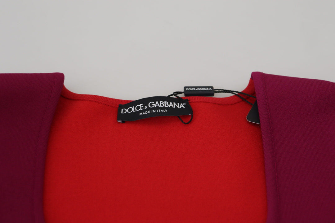 Women’s Dolce &amp; Gabbana Multicolor Viscose Square Neck Pullover Sweater