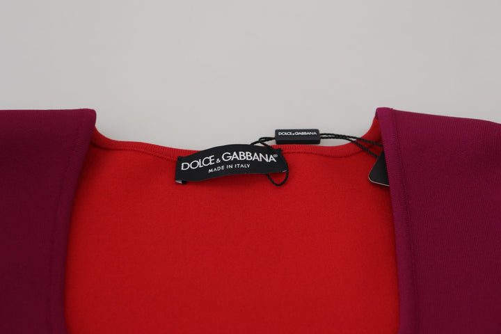 Women’s Dolce &amp; Gabbana Multicolor Viscose Square Neck Pullover Sweater