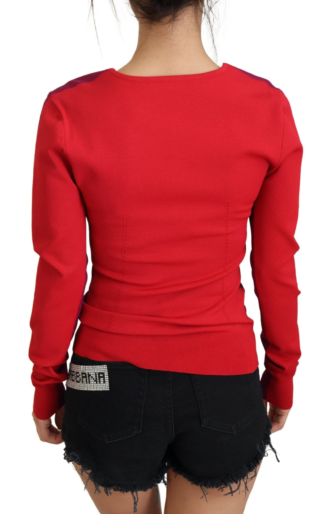 Women’s Dolce &amp; Gabbana Multicolor Viscose Square Neck Pullover Sweater