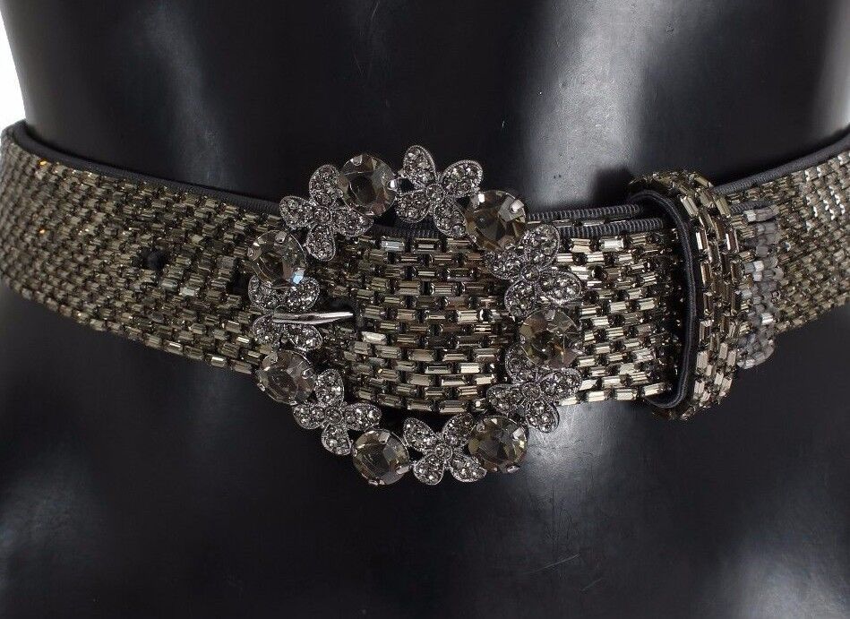 Women’s Dolce &amp; Gabbana Multicolor Wide Crystal Buckle Sequined Belt