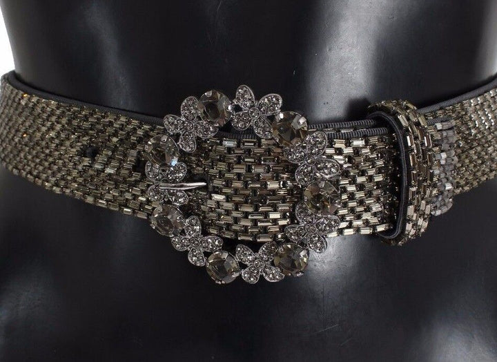 Women’s Dolce &amp; Gabbana Multicolor Wide Crystal Buckle Sequined Belt