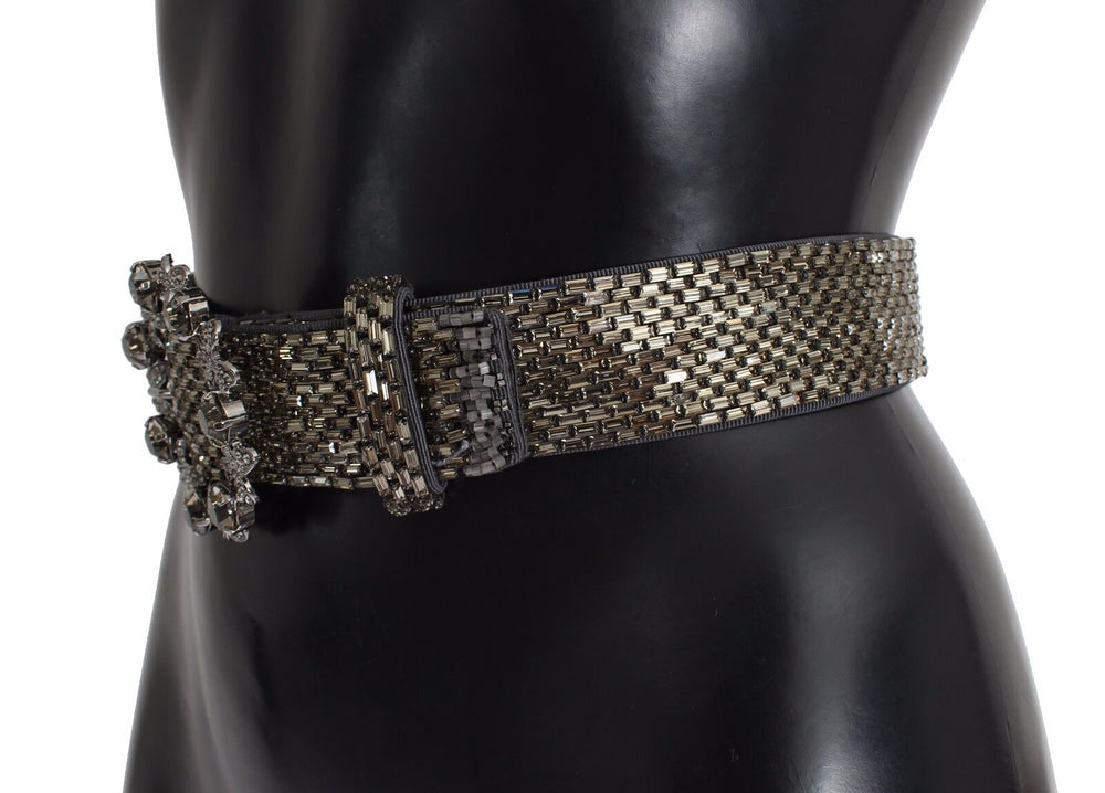 Women’s Dolce & Gabbana Multicolor Wide Crystal Buckle Sequined Belt