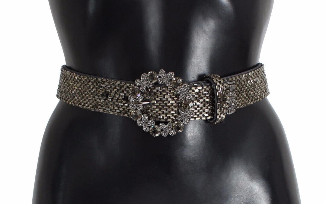 Women’s Dolce &amp; Gabbana Multicolor Wide Crystal Buckle Sequined Belt