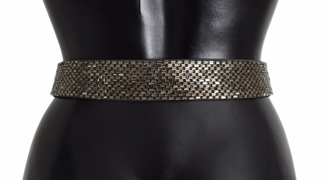 Women’s Dolce &amp; Gabbana Multicolor Wide Crystal Buckle Sequined Belt