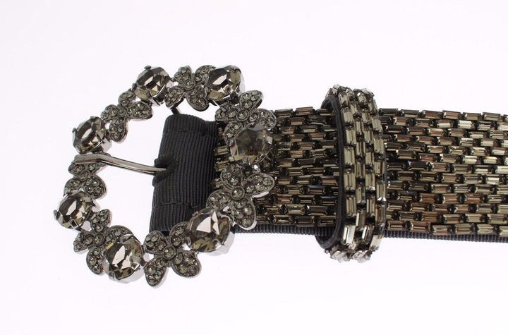 Women’s Dolce &amp; Gabbana Multicolor Wide Crystal Buckle Sequined Belt