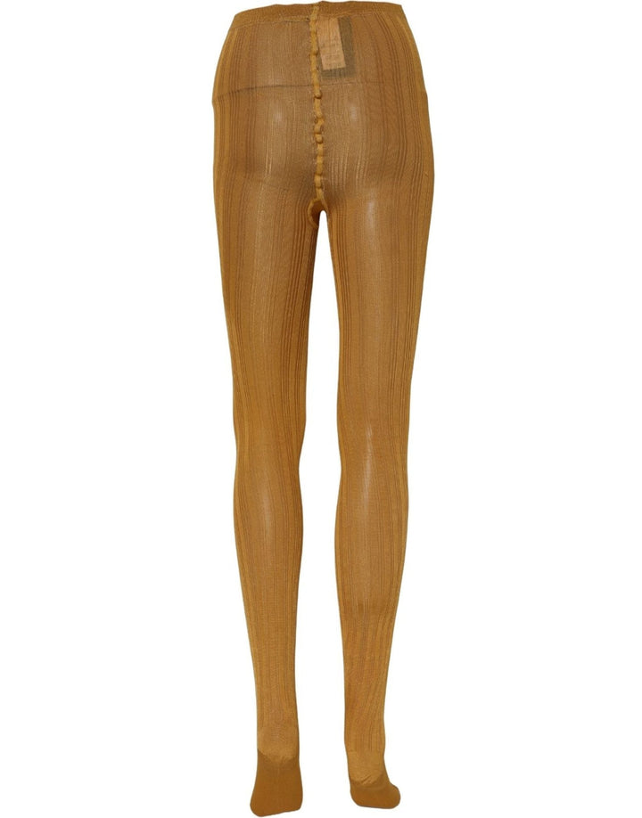 Women’s Dolce &amp; Gabbana Mustard Nylon Tights Pantyhose Stockings Socks