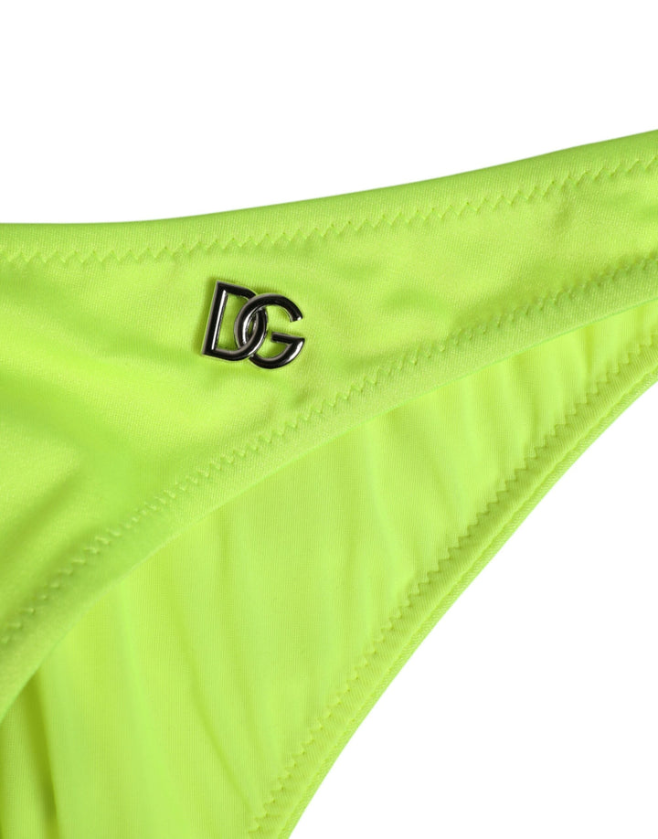 Women’s Dolce &amp; Gabbana Neon Green Dg Logo Swim Briefs Women Underwear