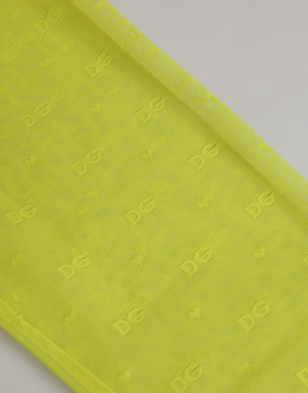 Women’s Dolce &amp; Gabbana Neon Green Nylon Logo Lace Leggings Pants Underwear
