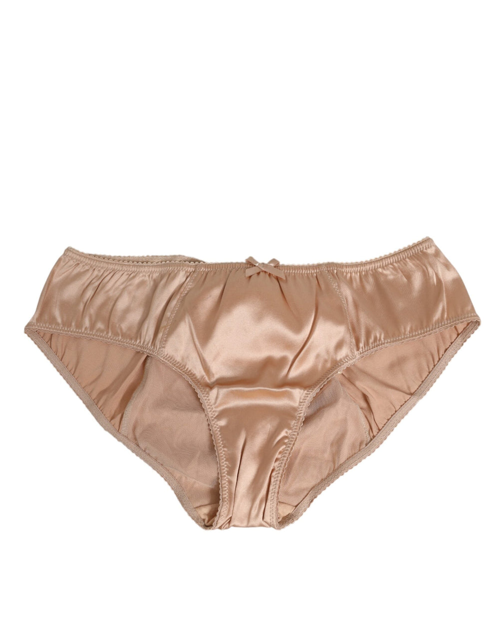 Women’s Dolce & Gabbana Nude Beige Silk Satin Bow Lace Trim Underwear