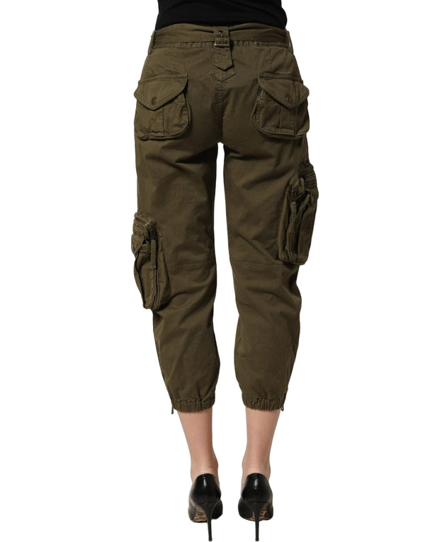 Women’s Dolce & Gabbana Olive Green High Waist Cargo Trouser Pants