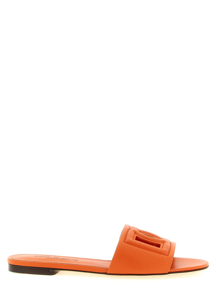 Women’s Dolce &amp; Gabbana Orange Calfskin Slides