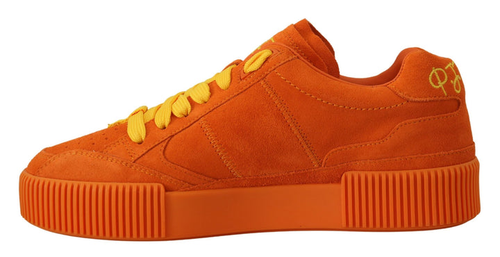 Baskets à lacets en daim orange chic Dolce &amp;amp; Gabbana