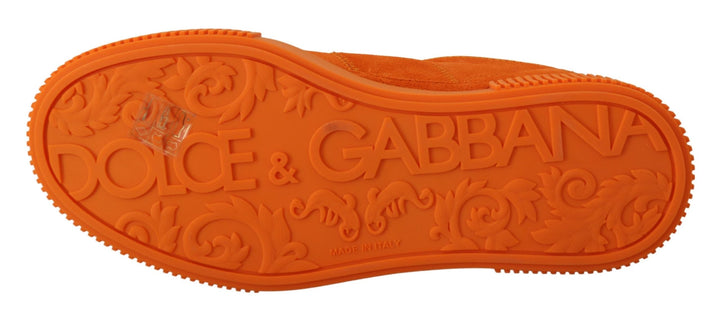 Baskets à lacets en daim orange chic Dolce &amp;amp; Gabbana