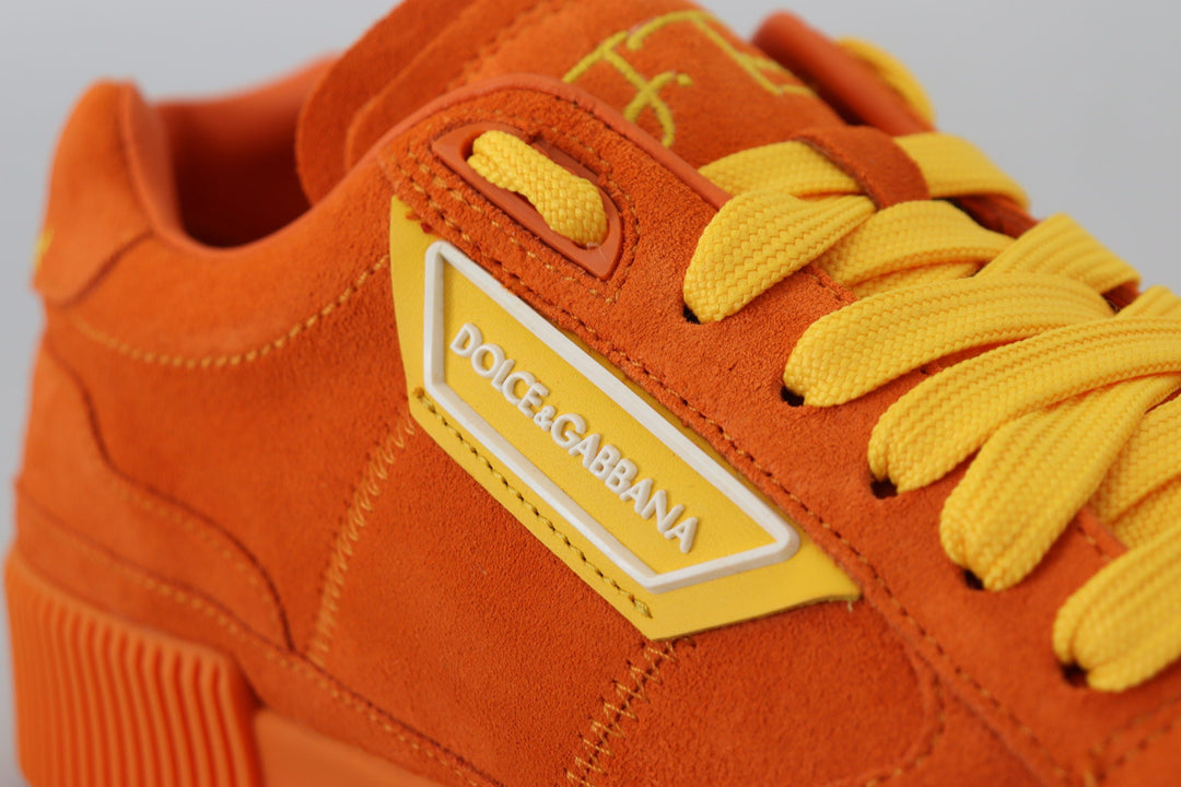 Baskets à lacets en daim orange chic Dolce &amp;amp; Gabbana