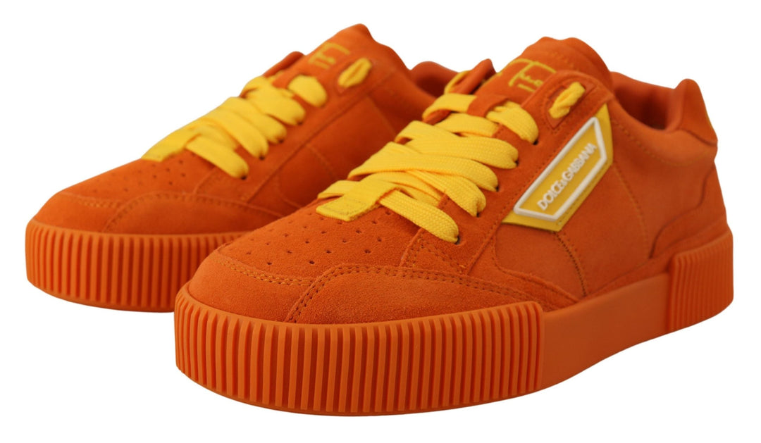 Baskets à lacets en daim orange chic Dolce &amp;amp; Gabbana