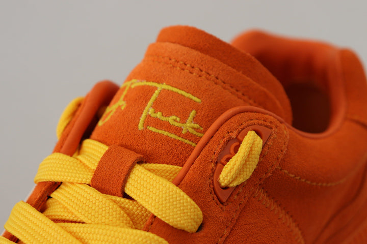 Baskets à lacets en daim orange chic Dolce &amp;amp; Gabbana
