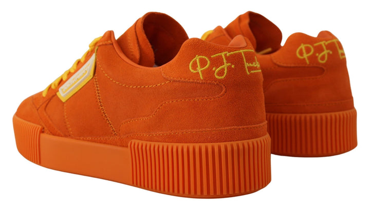Baskets à lacets en daim orange chic Dolce &amp;amp; Gabbana