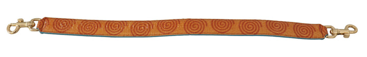 Women’s Dolce &amp; Gabbana Orange Leather Swirl Print Bag Shoulder Strap