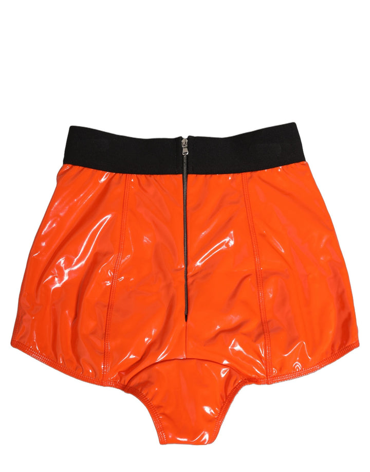 Women’s Dolce &amp; Gabbana Orange Polyester Logo High Waist Girdle Underwear