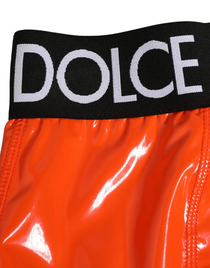 Women’s Dolce &amp; Gabbana Orange Polyester Logo High Waist Girdle Underwear