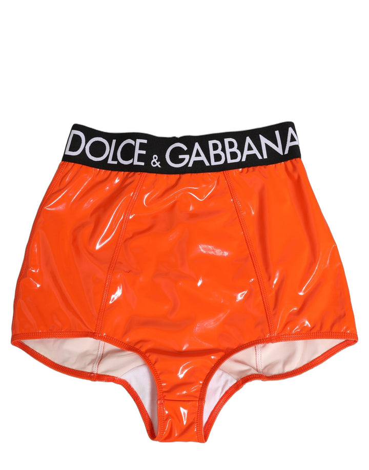 Women’s Dolce &amp; Gabbana Orange Polyester Logo High Waist Girdle Underwear