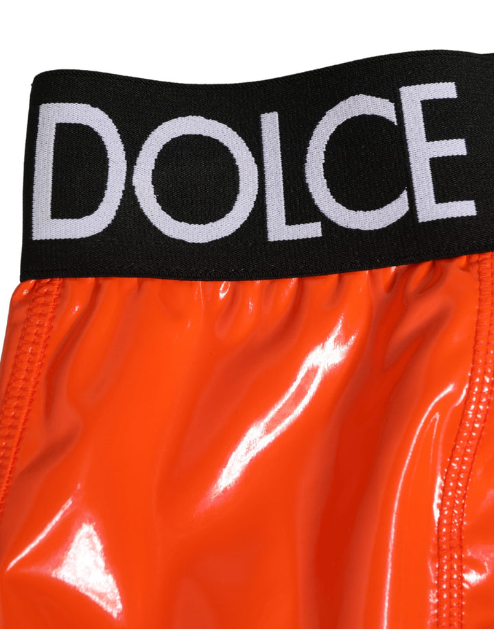 Women’s Dolce &amp; Gabbana Orange Polyester Logo High Waist Girdle Underwear