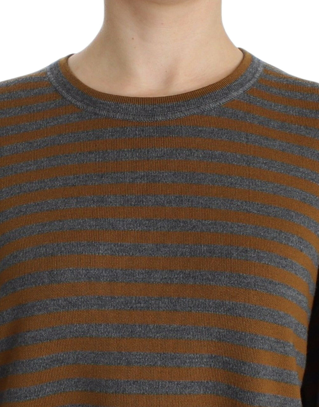 Women’s Dolce &amp; Gabbana Oversized Gray Yellow Striped Sweater Top