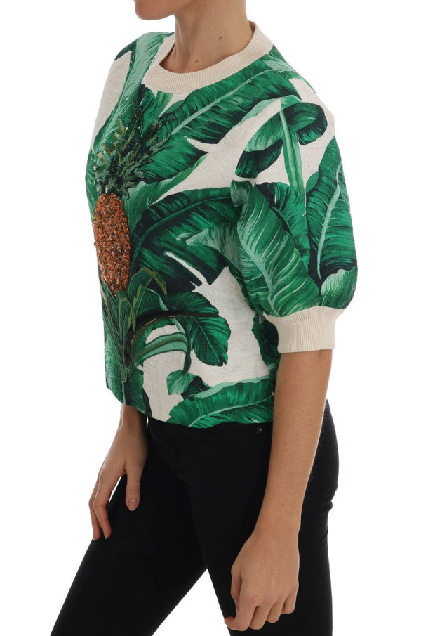 Women’s Dolce & Gabbana Pineapple Banana Sequins Crewneck Sweater