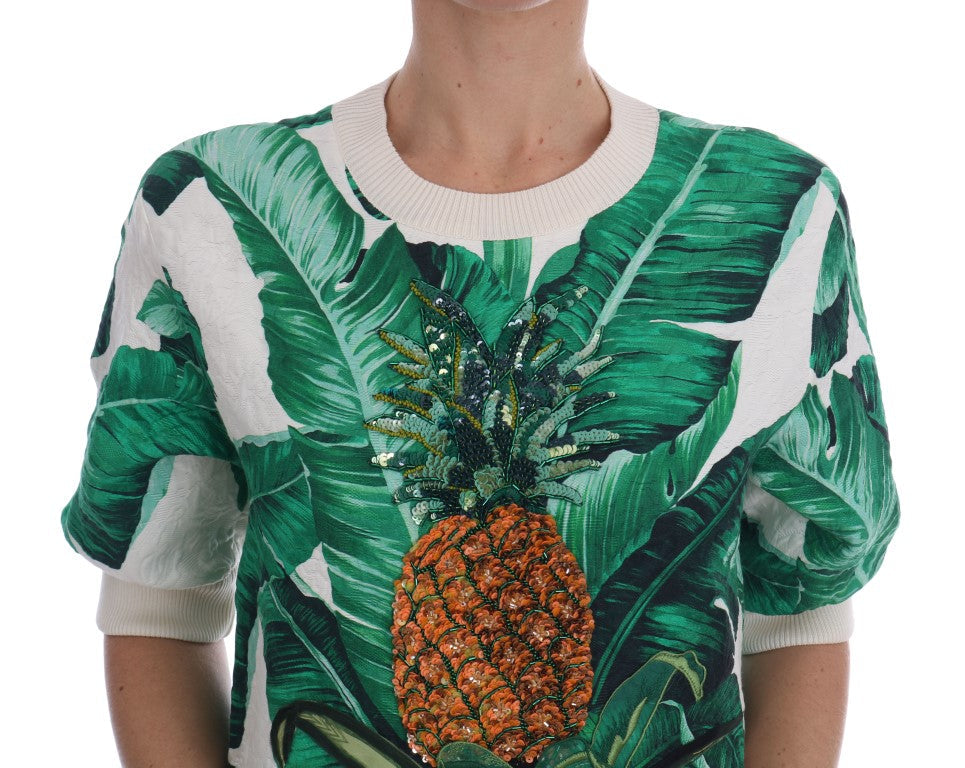 Women’s Dolce &amp; Gabbana Pineapple Banana Sequins Crewneck Sweater