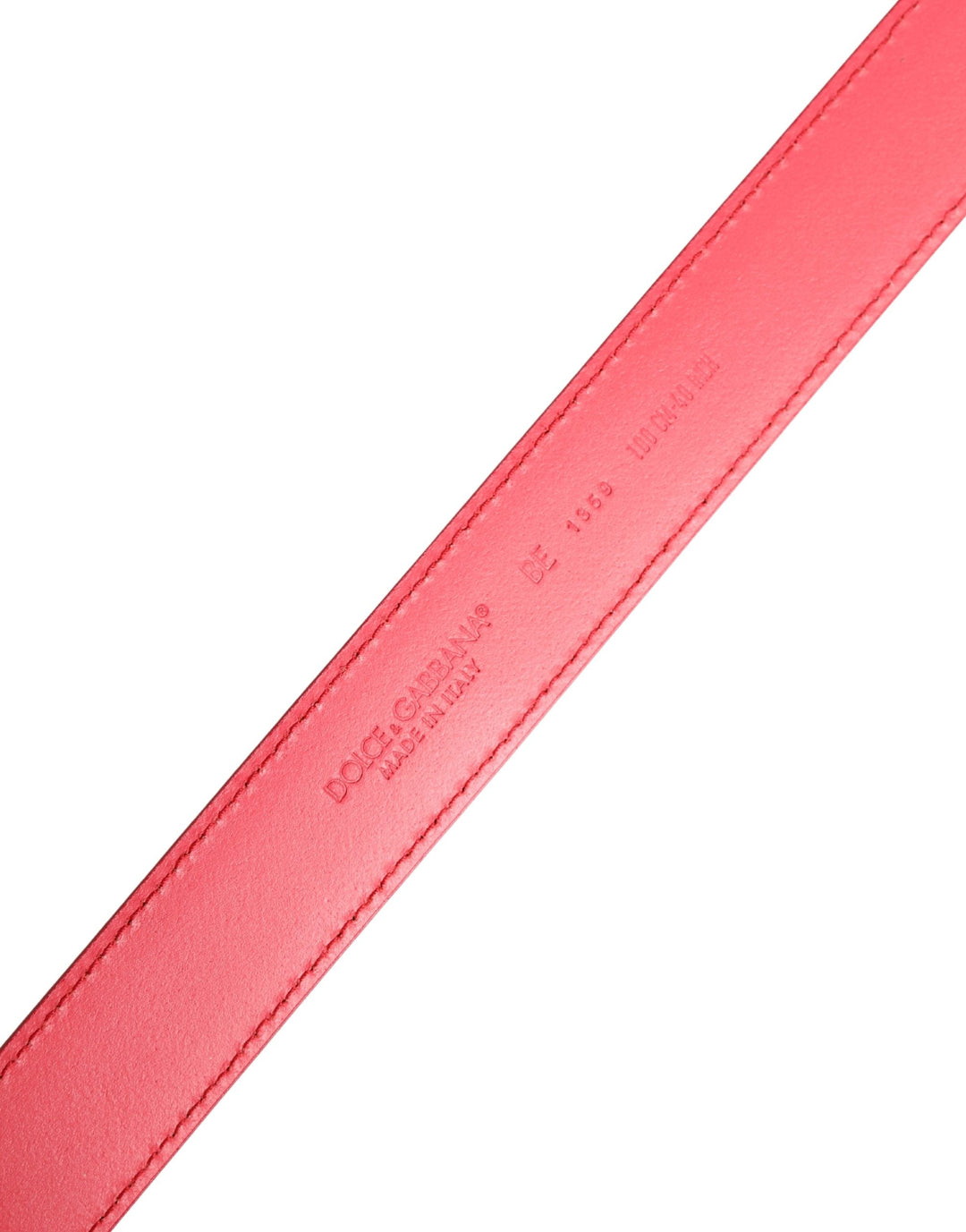Women’s Dolce &amp; Gabbana Pink Calf Leather Silver Metal Buckle Belt