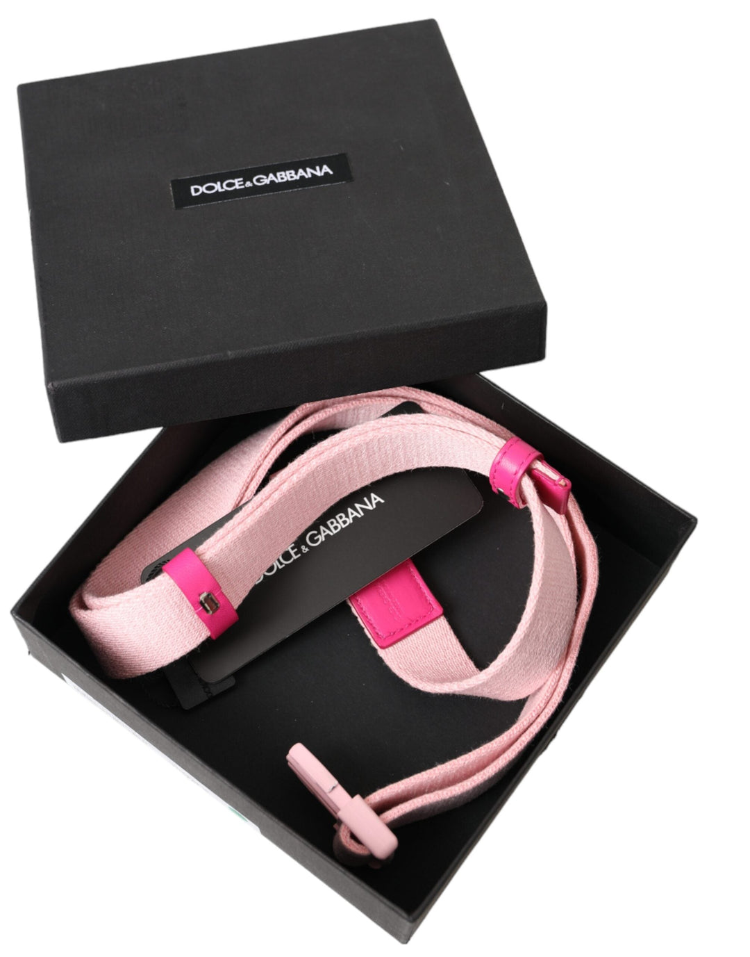 Women’s Dolce &amp; Gabbana Pink Canvas Stretch Plastic Buckle Women Belt