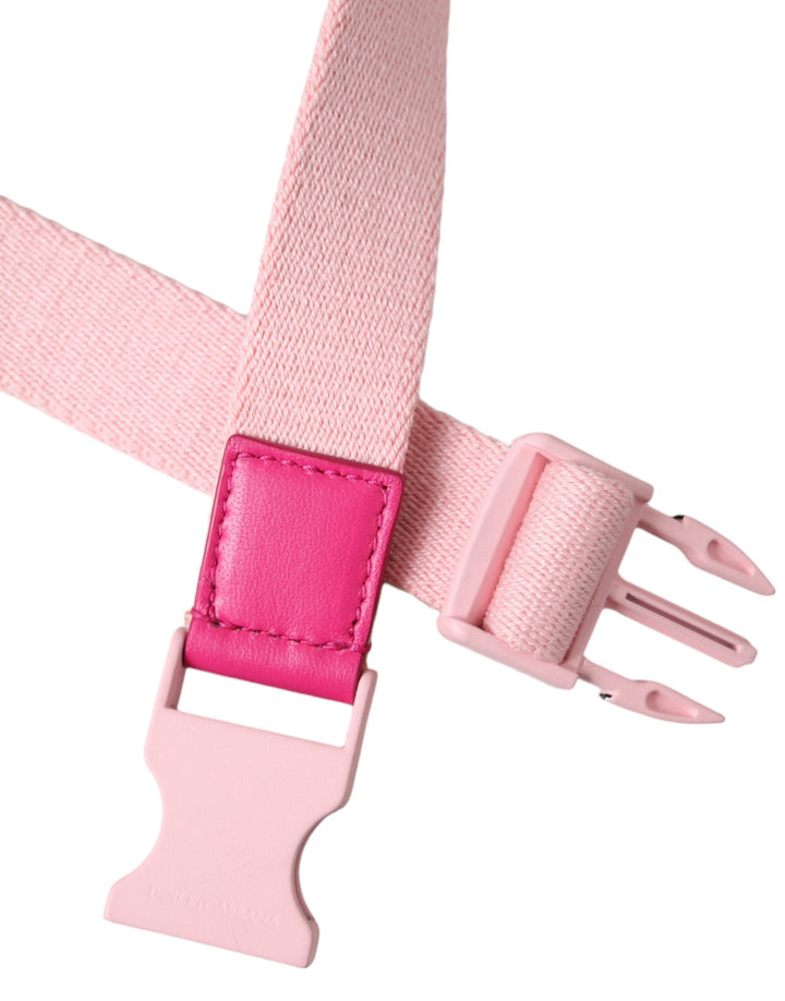 Women’s Dolce &amp; Gabbana Pink Canvas Stretch Plastic Buckle Women Belt