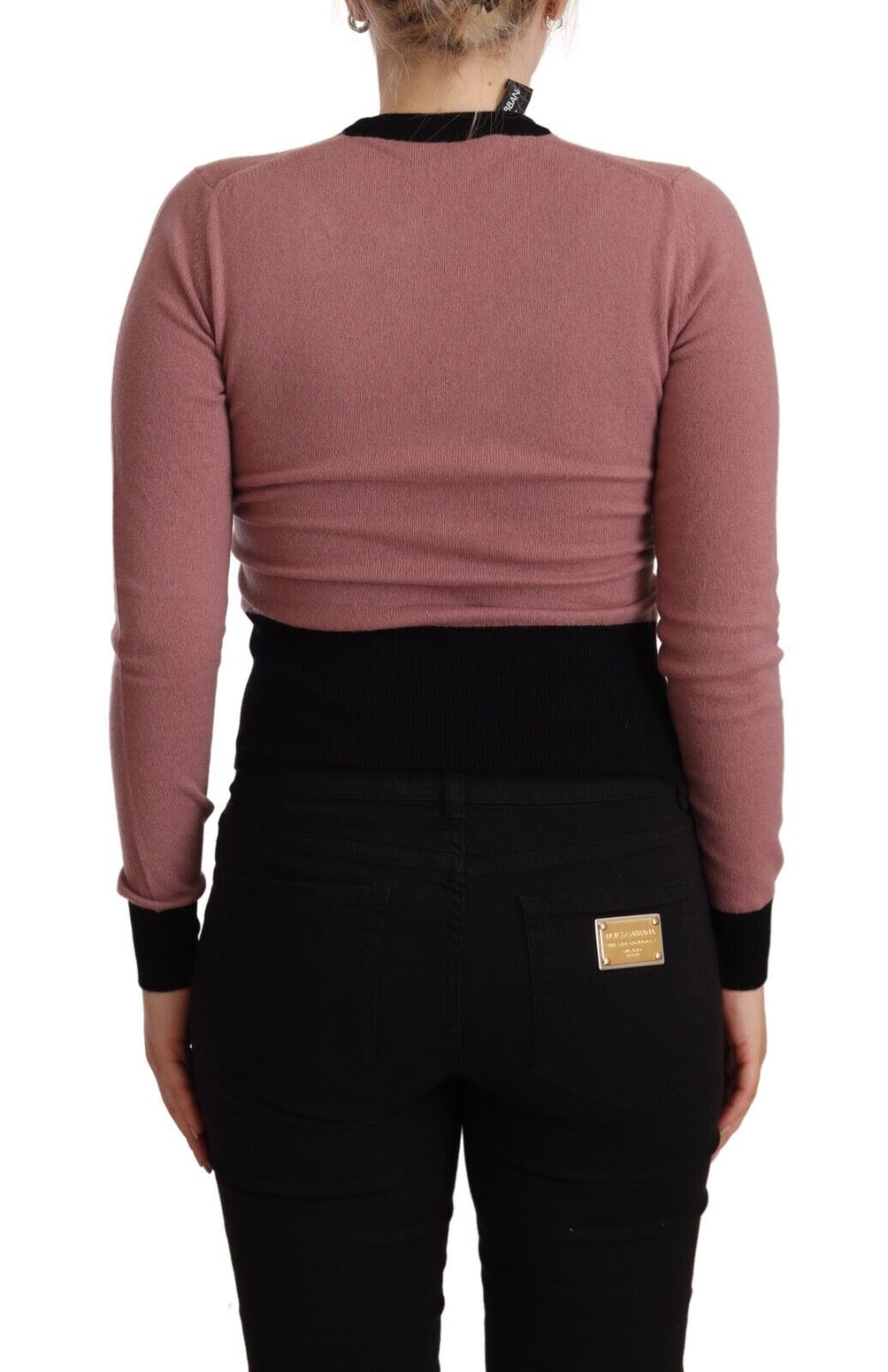 Women’s Dolce &amp; Gabbana Pink Cashmere Crewneck Sartoria Pullover Sweater