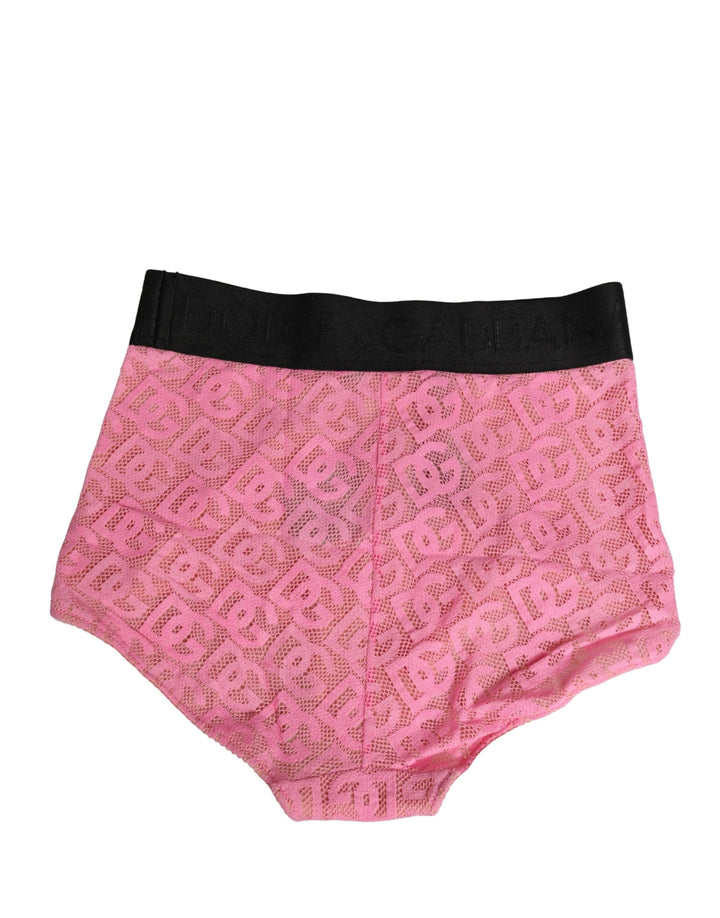 Women’s Dolce &amp; Gabbana Pink Cotton Dg Logo High Waist Girdle Underwear