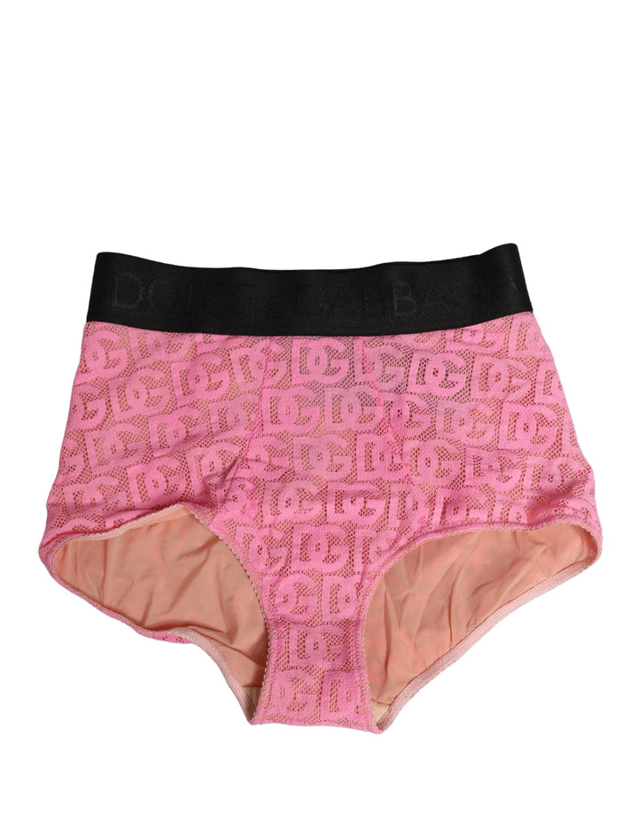 Women’s Dolce &amp; Gabbana Pink Cotton Dg Logo High Waist Girdle Underwear