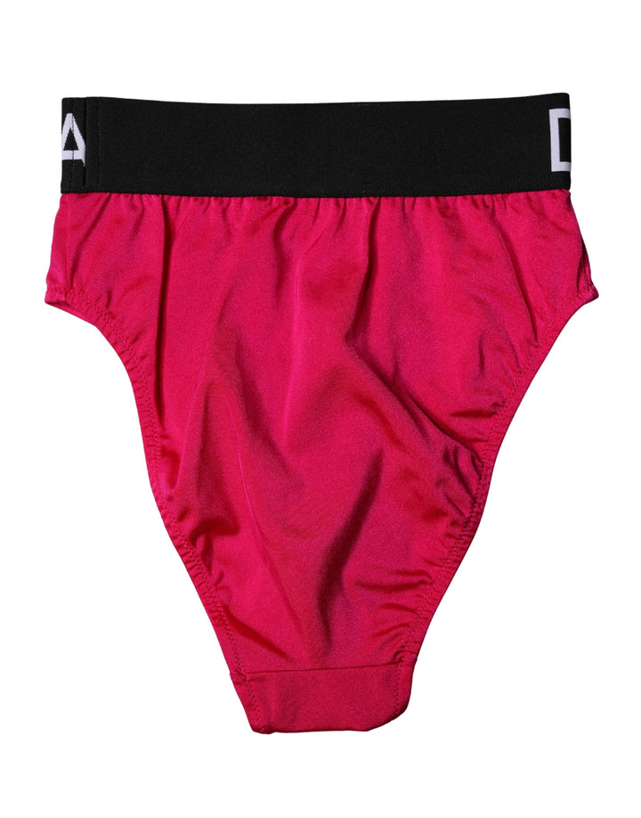 Women’s Dolce &amp; Gabbana Pink Embellished High-waist Brief Logo Underwear