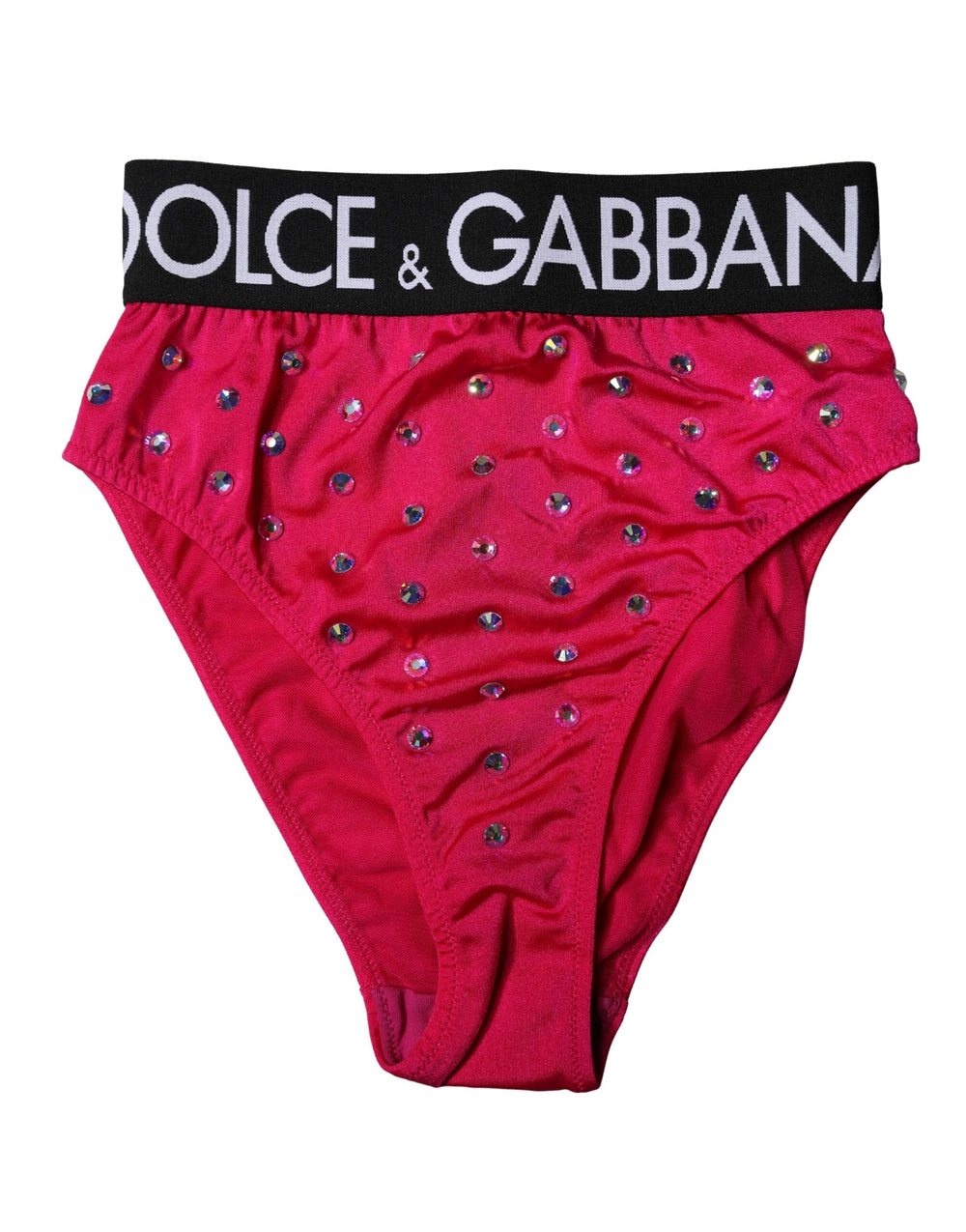 Women’s Dolce & Gabbana Pink Embellished High-waist Brief Logo Underwear