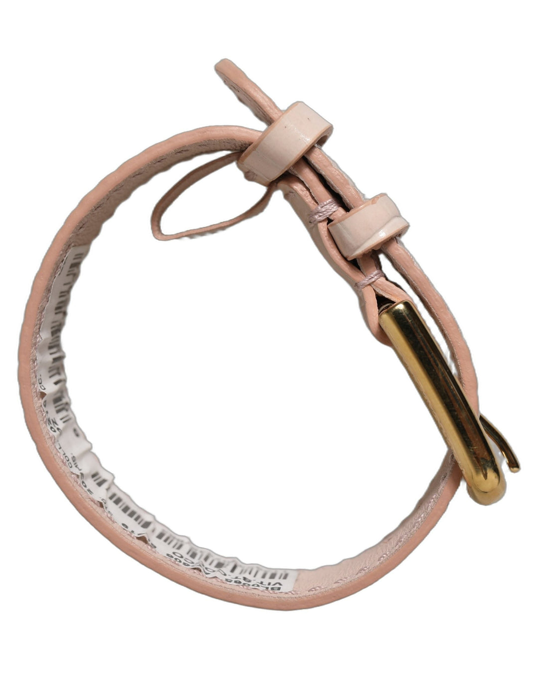 Women’s Dolce &amp; Gabbana Pink Embossed Leather Gold Buckle Belt Strap Bracelet